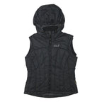 JACK WOLFSKIN Womens Black Outdoor Gilet S Polyester Blend Hooded Quilted