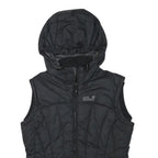 JACK WOLFSKIN Womens Black Outdoor Gilet S Polyester Blend Hooded Quilted