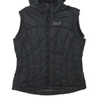 JACK WOLFSKIN Womens Black Outdoor Gilet S Polyester Blend Hooded Quilted