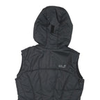 JACK WOLFSKIN Womens Black Outdoor Gilet S Polyester Blend Hooded Quilted