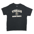 MAJESTIC Mens Black Vegas Golden Knights Graphic T-Shirt L Short Sleeve Crew