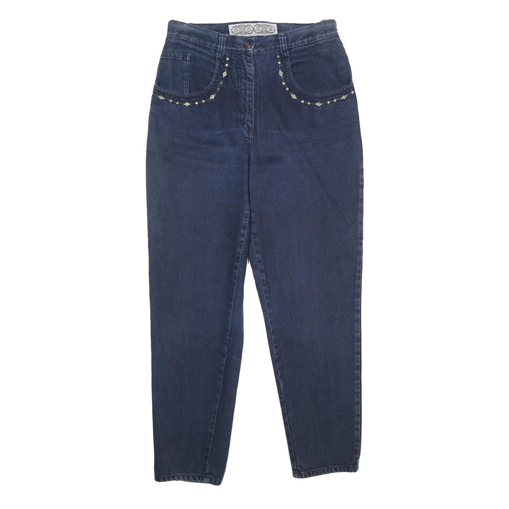 JINGLERS Womens Jeans Blue Regular Straight Denim Medium W30 L30 Embellished