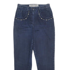 JINGLERS Womens Jeans Blue Regular Straight Denim Medium W30 L30 Embellished