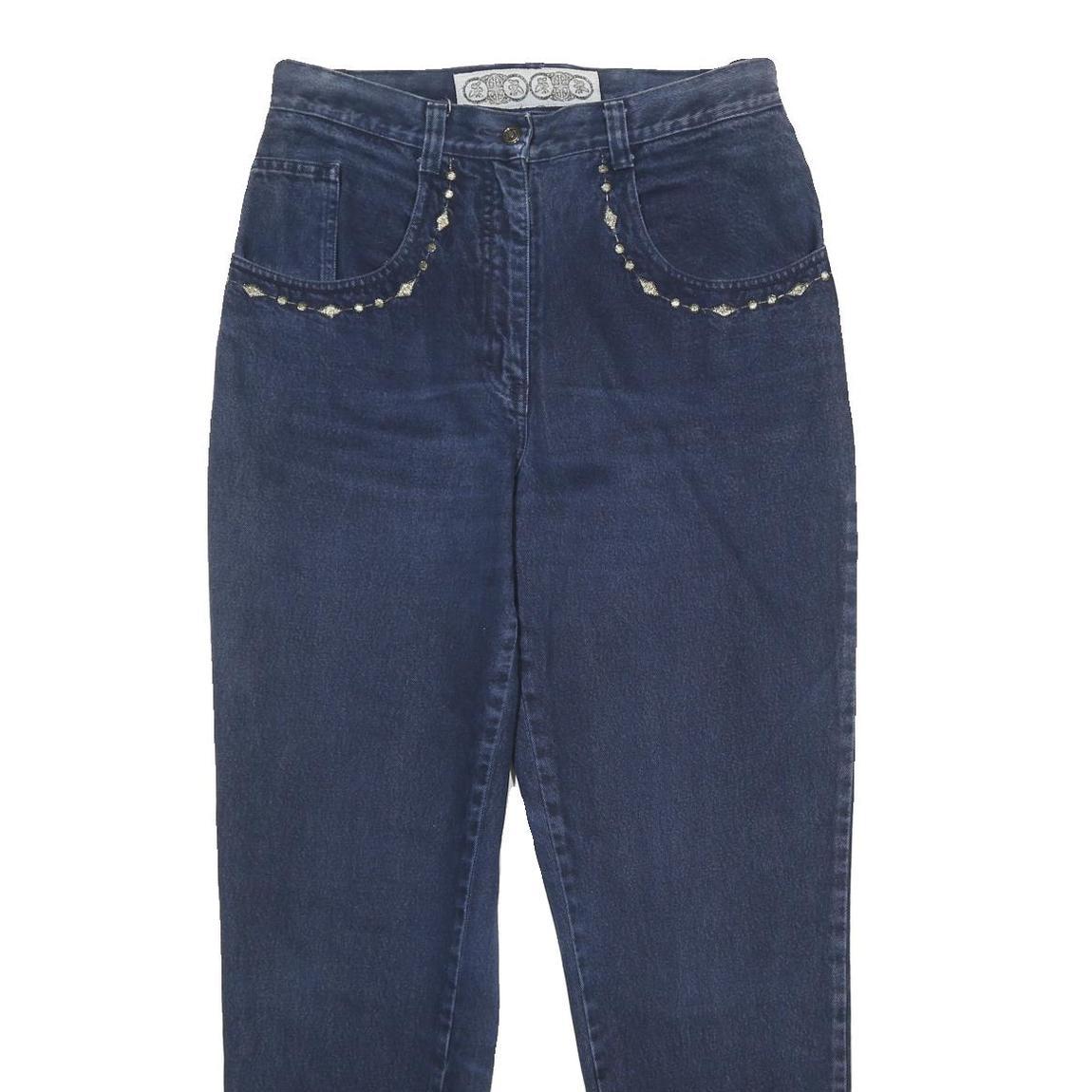 JINGLERS Womens Jeans Blue Regular Straight Denim Medium W30 L30 Embellished