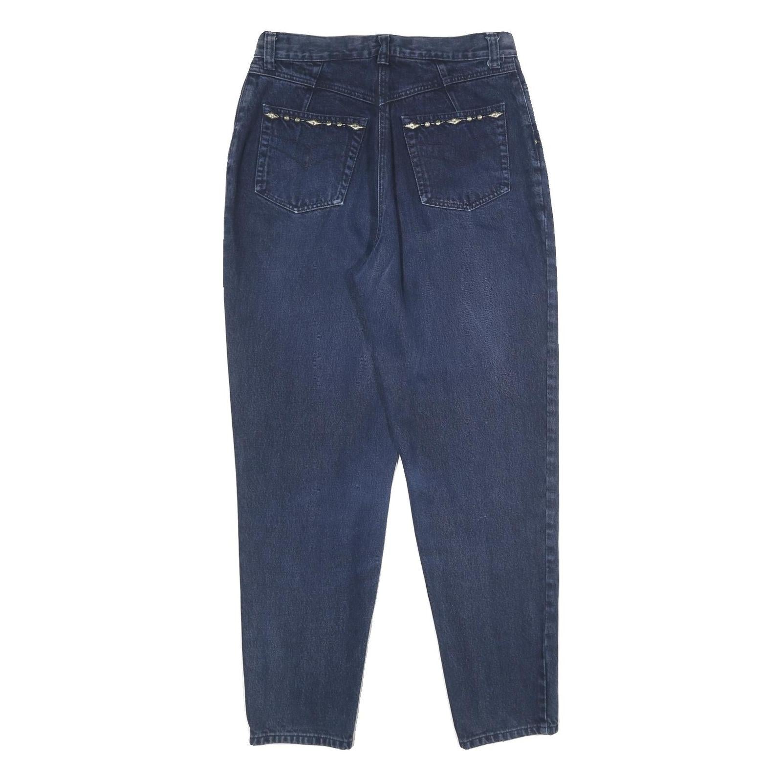 JINGLERS Womens Jeans Blue Regular Straight Denim Medium W30 L30 Embellished