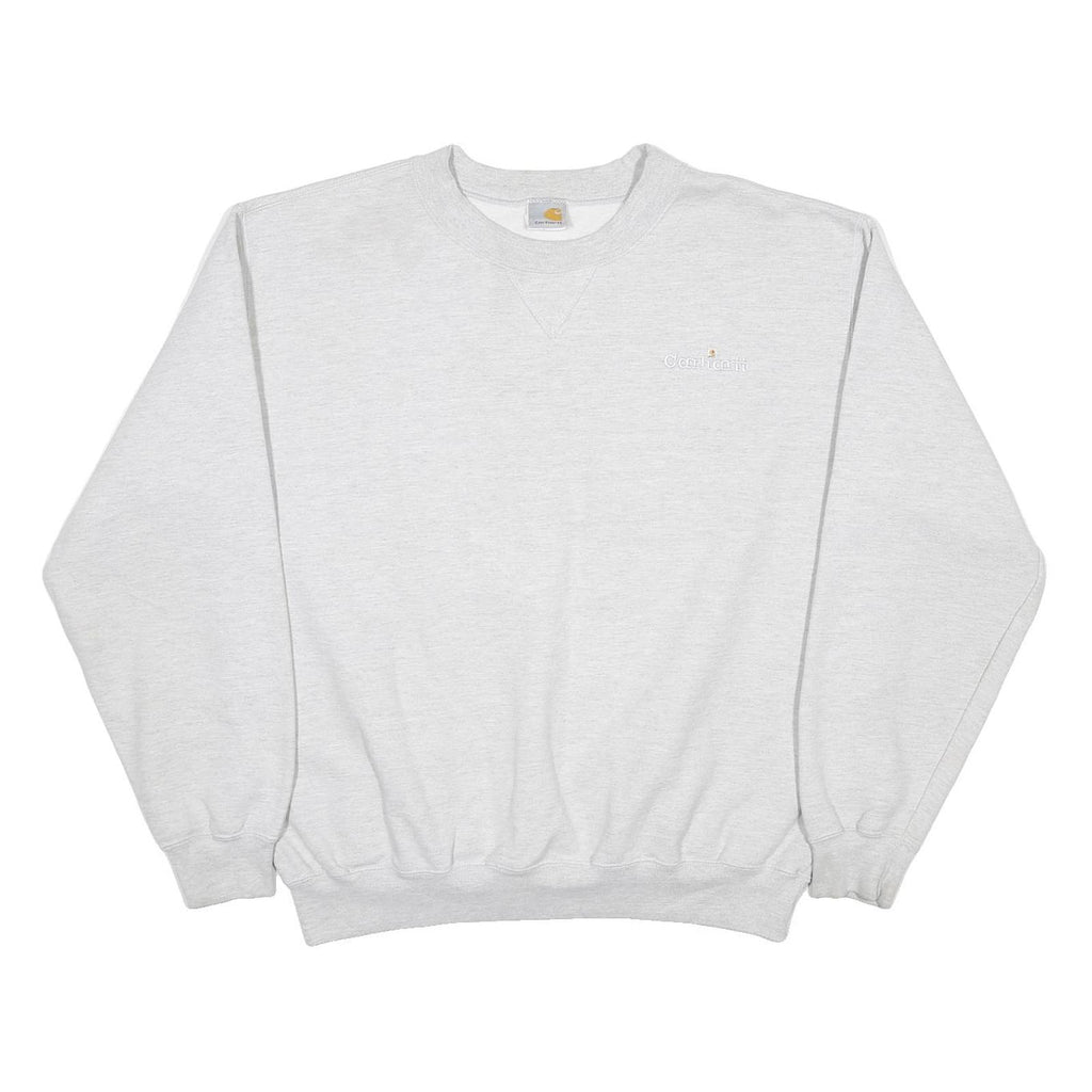 CARHARTT Mens Grey Crew Neck L Cotton Blend Sweatshirt Casual Pullover