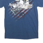 DELTA Mens Blue America's Pride Graphic T-Shirt S Short Sleeve Crew Neck Space