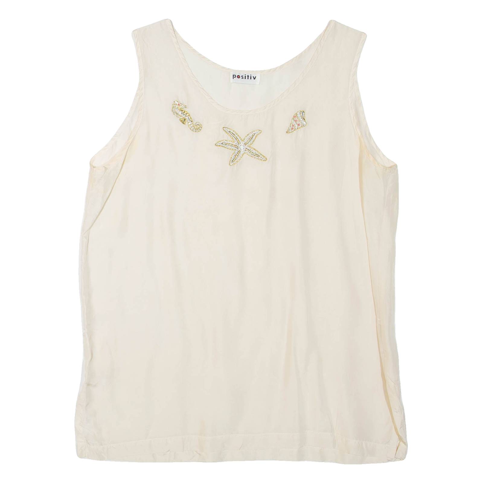 POSITIV Womens Vest Beige Sleeveless L