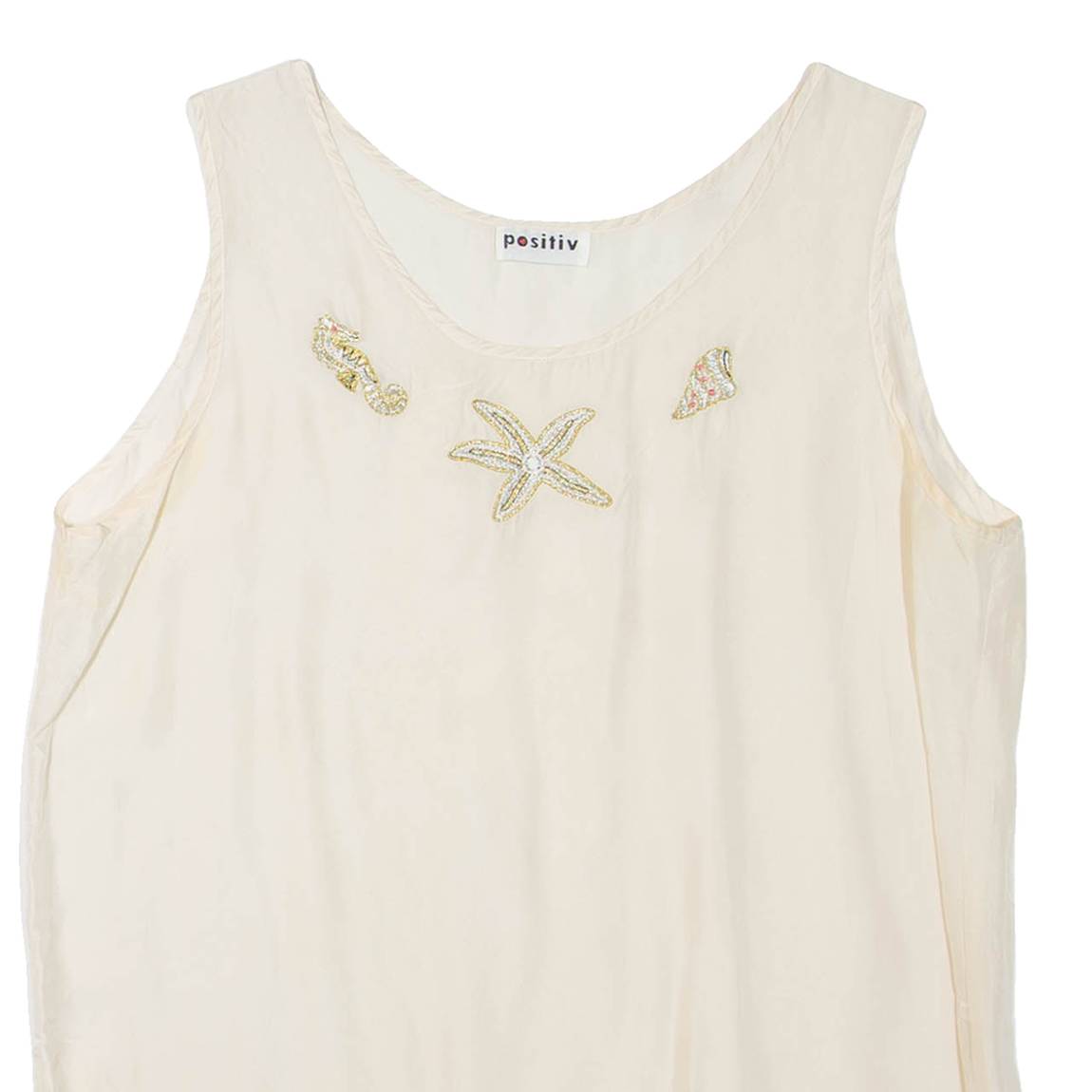 POSITIV Womens Vest Beige Sleeveless L