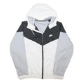 NIKE Mens White & Grey Black Zip Hooded Jacket 2XL Polyester Blend Hooded