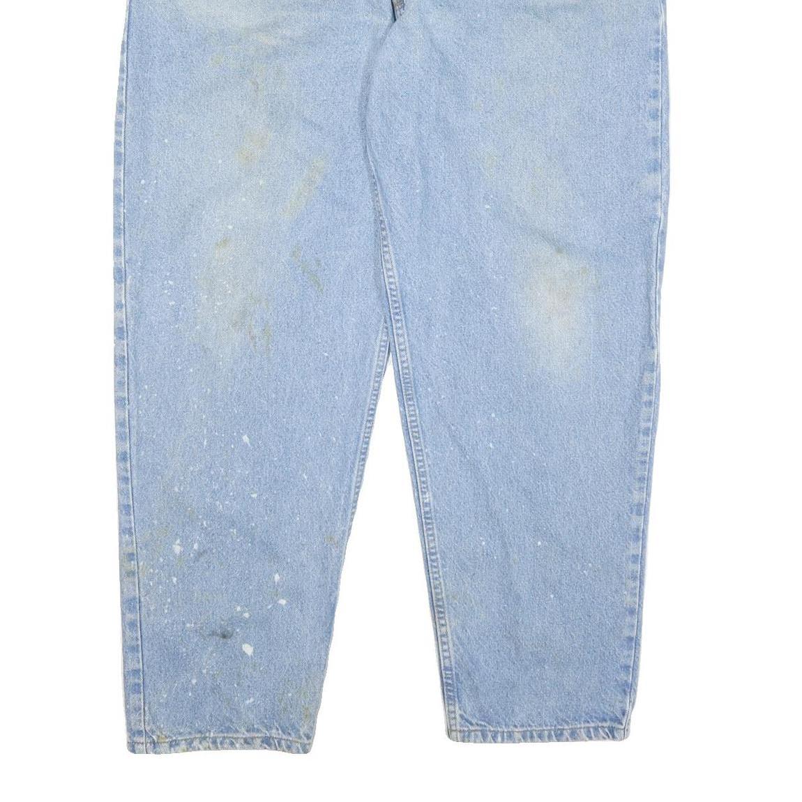 CARHARTT Mens Light Blue Regular Fit Straight Denim Jeans W46 L32 Zip Closure