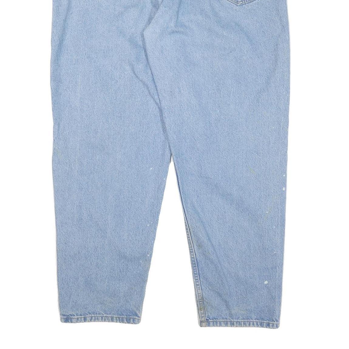 CARHARTT Mens Light Blue Regular Fit Straight Denim Jeans W46 L32 Zip Closure