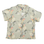 TOMMY BAHAMA Womens Beige Printed Short Sleeve Collared Silk Shirt L Relaxed Fit