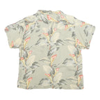 TOMMY BAHAMA Womens Beige Printed Short Sleeve Collared Silk Shirt L Relaxed Fit