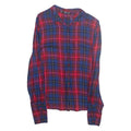 MNG BASICS Womens Printed Blouse Blue Collared Long Sleeve Viscose Check L