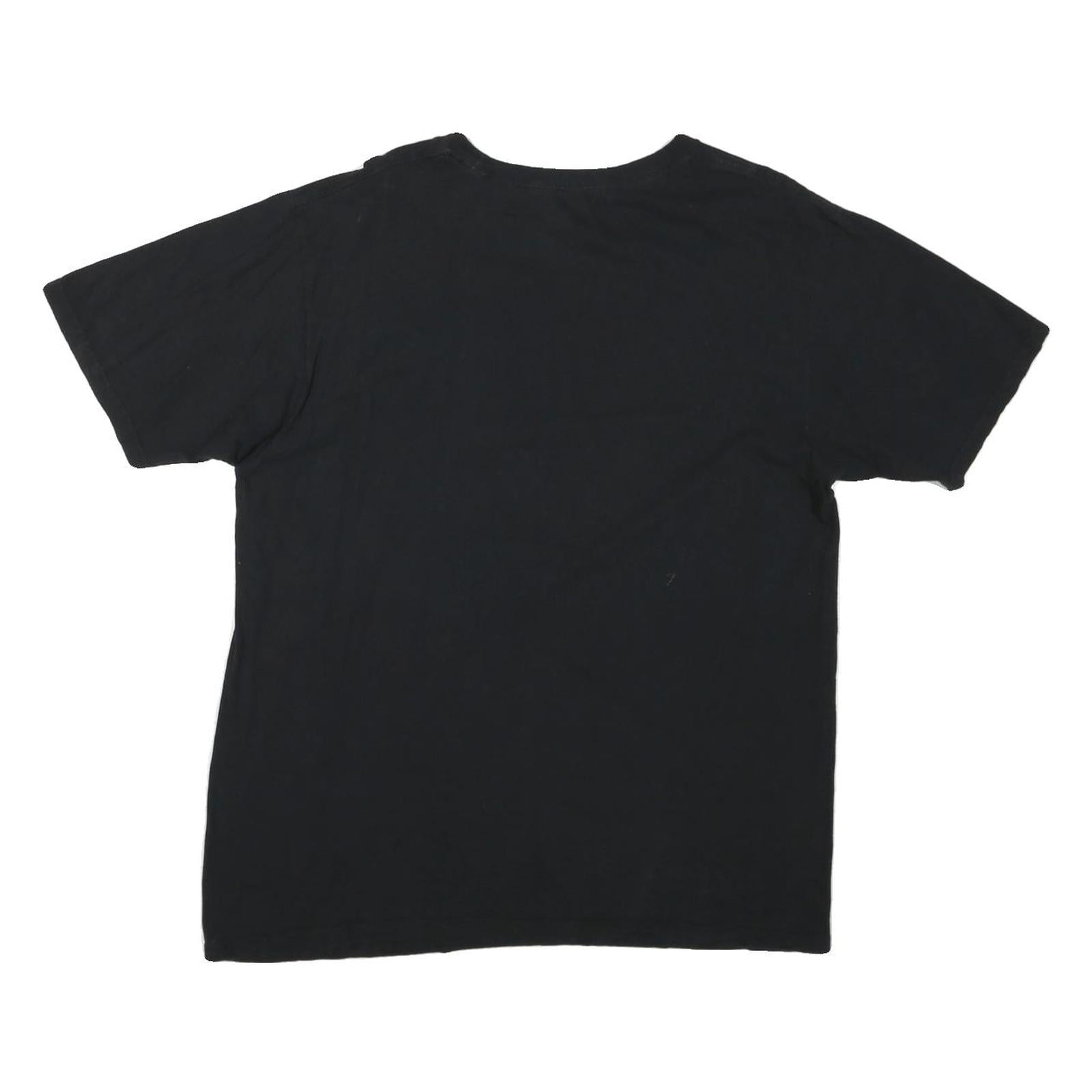 ADIDAS Mens Black Cotton Blend Graphic T-Shirt L Crew Neck Short Sleeve