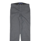 DICKIES Mens Cotton Blend Grey Regular Straight Trousers W28 L29 Workwear Zip