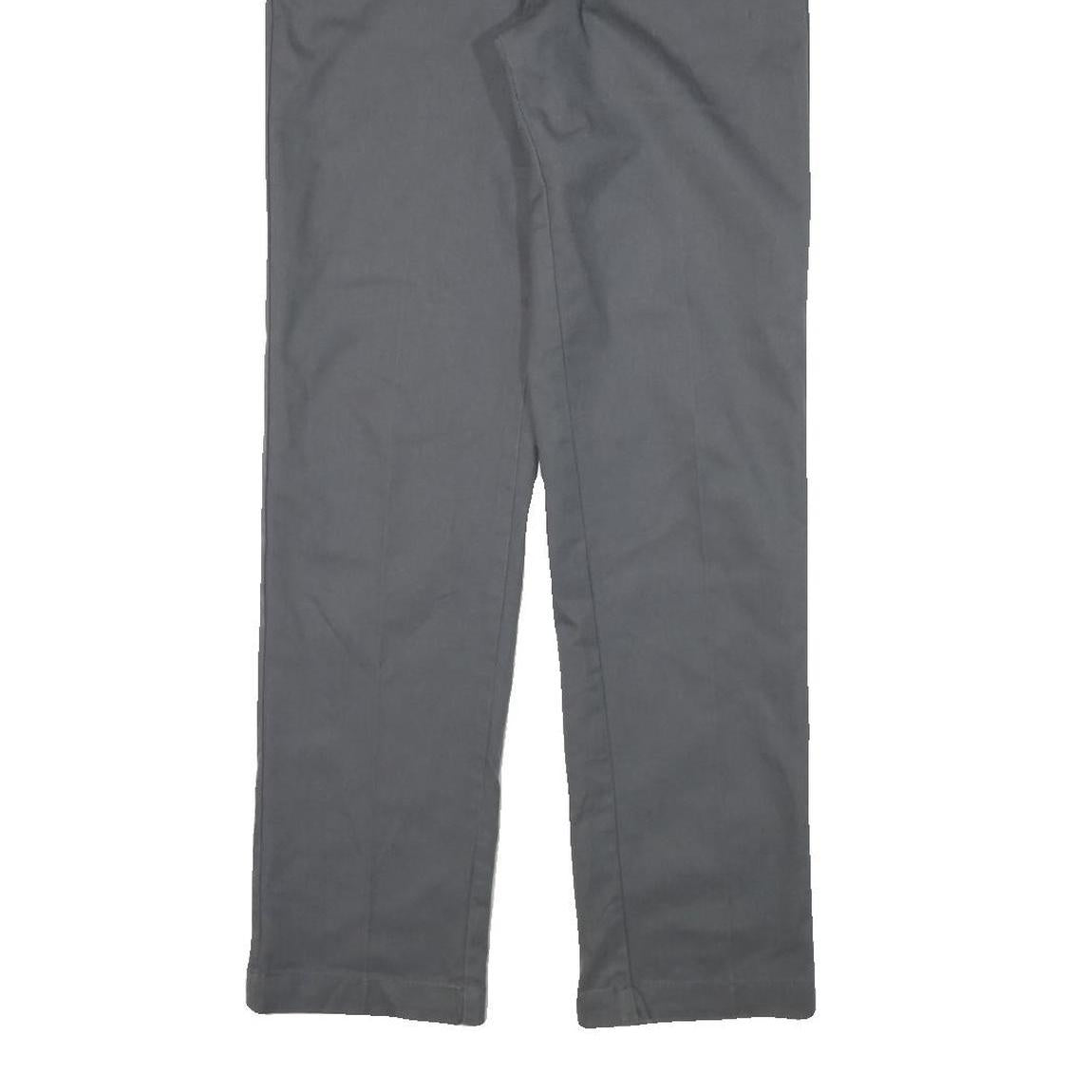 DICKIES Mens Cotton Blend Grey Regular Straight Trousers W28 L29 Workwear Zip