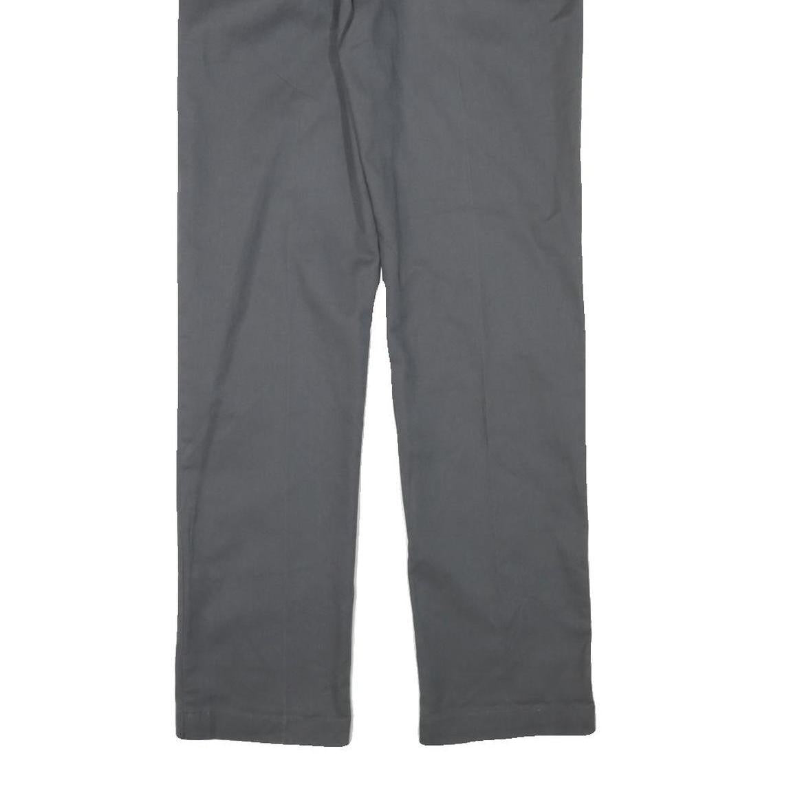 DICKIES Mens Cotton Blend Grey Regular Straight Trousers W28 L29 Workwear Zip
