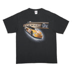 CHASE AUTHENTICS Mens Black Stewart Racing Graphic T-Shirt L Short Sleeve Crew