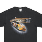 CHASE AUTHENTICS Mens Black Stewart Racing Graphic T-Shirt L Short Sleeve Crew
