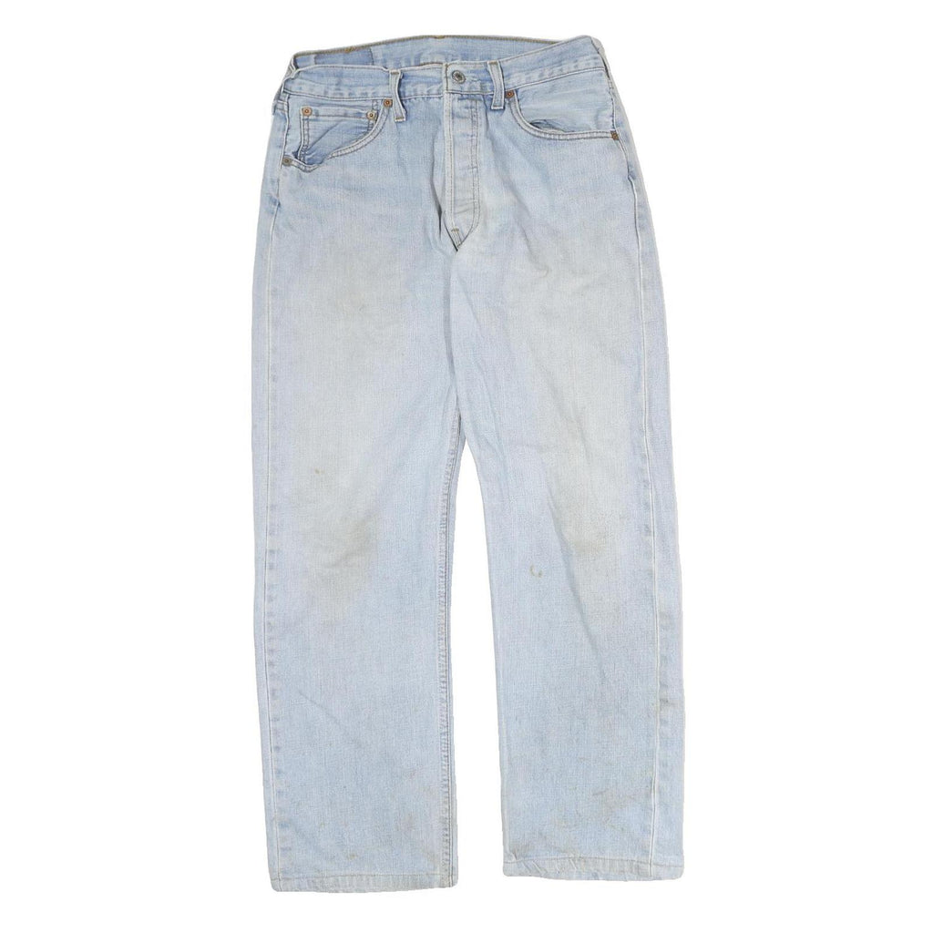 LEVI'S 501 Mens Jeans Blue Regular Straight Denim Light W28 L26 Classic Button