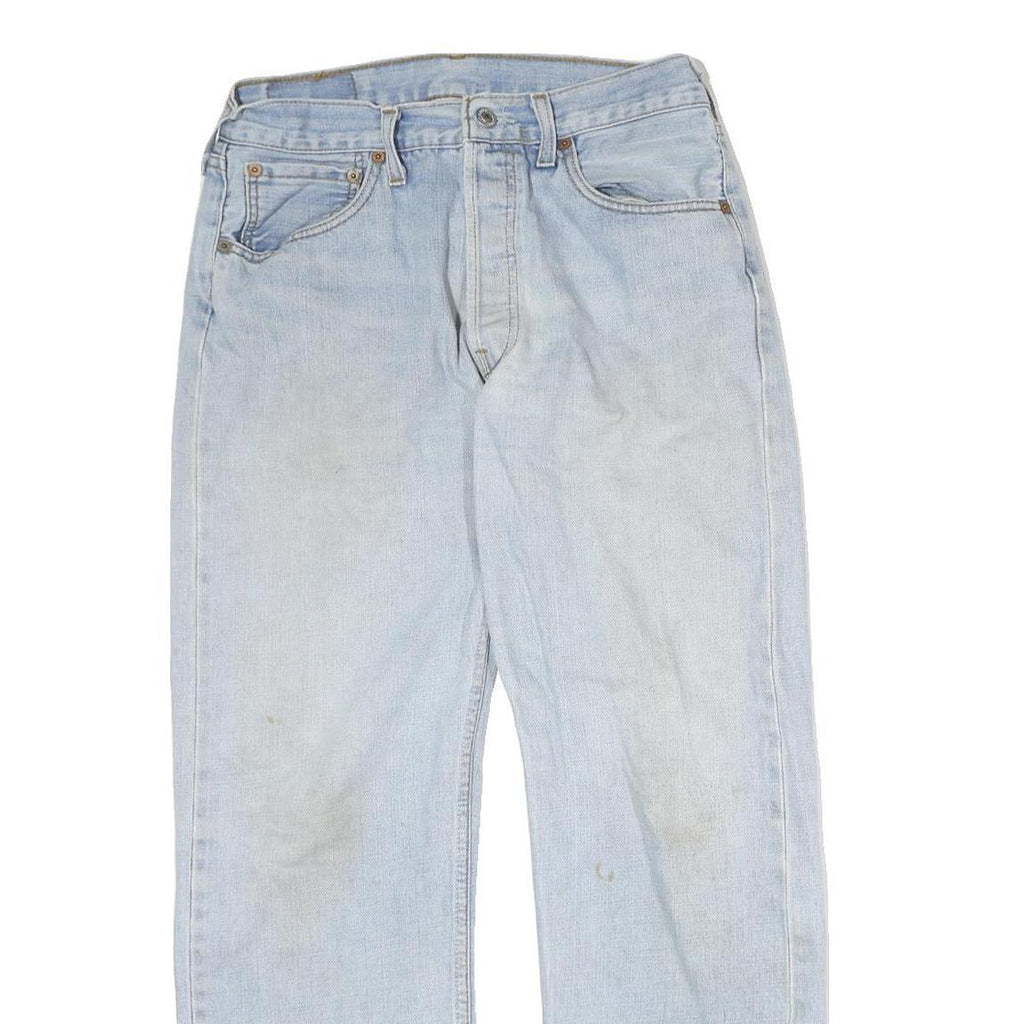 LEVI'S 501 Mens Jeans Blue Regular Straight Denim Light W28 L26 Classic Button