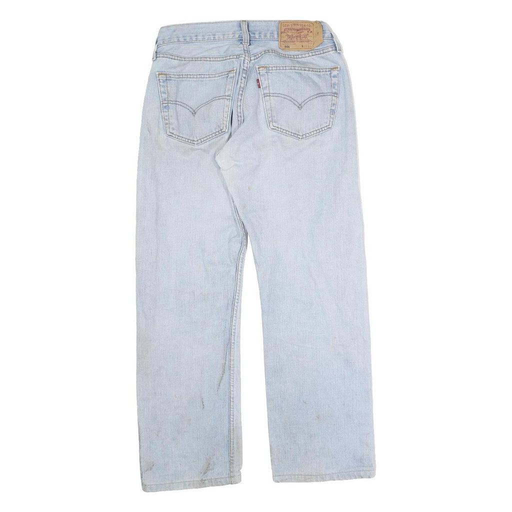 LEVI'S 501 Mens Jeans Blue Regular Straight Denim Light W28 L26 Classic Button