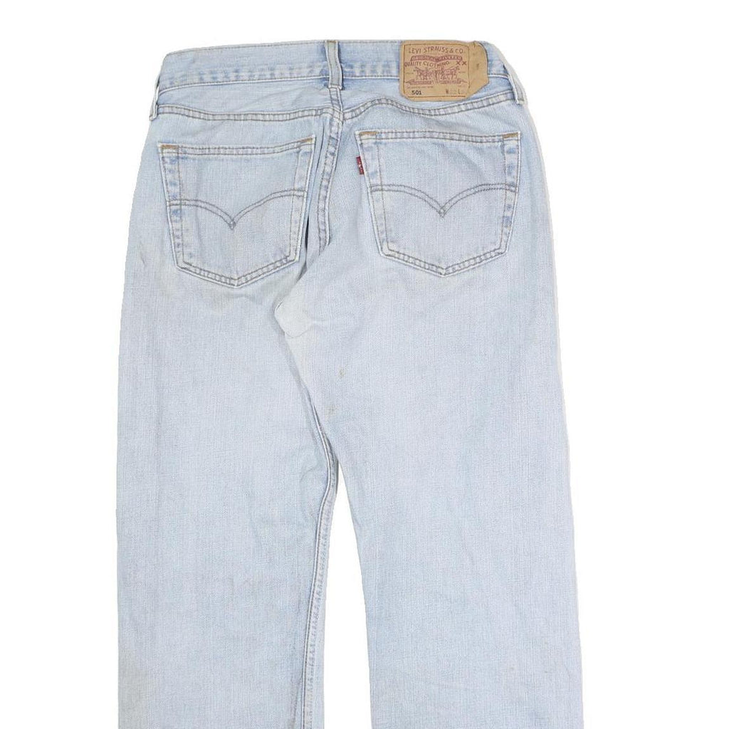 LEVI'S 501 Mens Jeans Blue Regular Straight Denim Light W28 L26 Classic Button