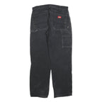 DICKIES Mens Relaxed Black Cotton Blend Denim Jeans W33 L32 Workwear Zip Closure