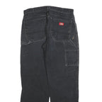 DICKIES Mens Relaxed Black Cotton Blend Denim Jeans W33 L32 Workwear Zip Closure