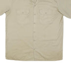 DICKIES Mens Beige Workwear Shirt L Cotton Blend Short Sleeve Button Fastening
