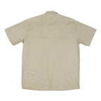 DICKIES Mens Beige Workwear Shirt L Cotton Blend Short Sleeve Button Fastening