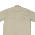 DICKIES Mens Beige Workwear Shirt L Cotton Blend Short Sleeve Button Fastening
