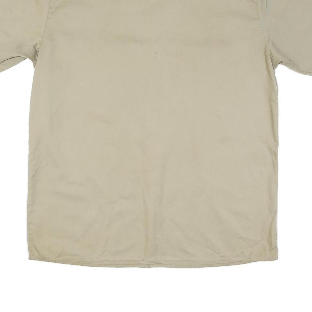 DICKIES Mens Beige Workwear Shirt L Cotton Blend Short Sleeve Button Fastening