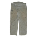 DICKIES Mens Cotton Blend Beige Regular Fit Straight Leg Trousers W40 L32
