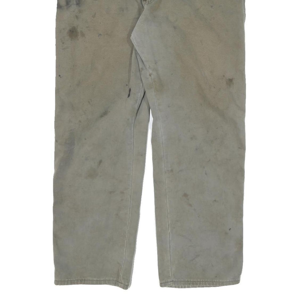 DICKIES Mens Cotton Blend Beige Regular Fit Straight Leg Trousers W40 L32