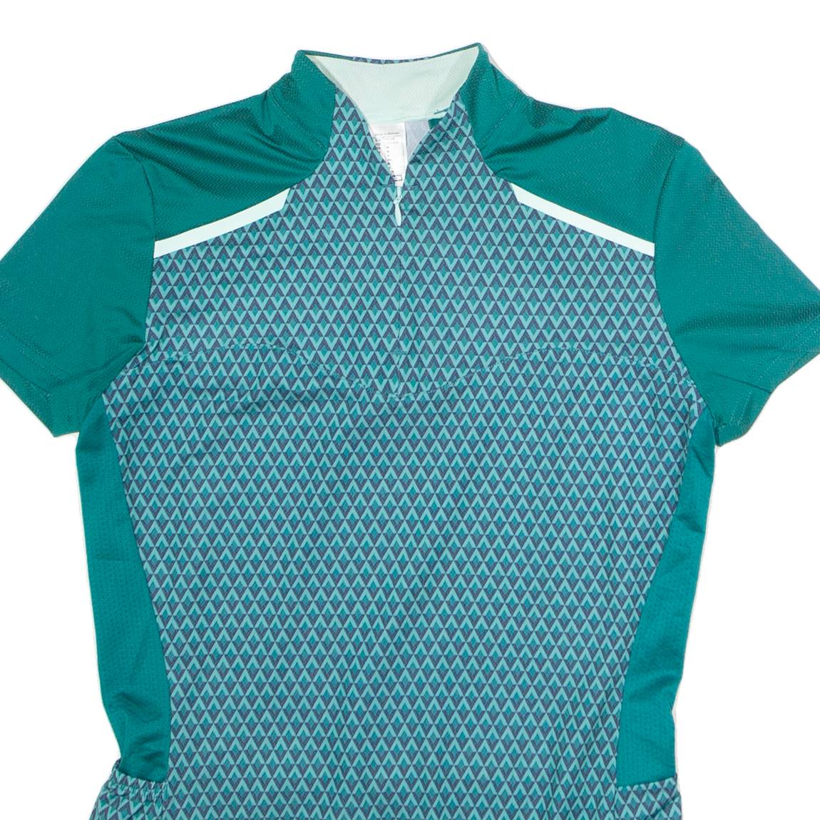 DECATHLON Cycling Womens Jersey Green 1/4 Zip M
