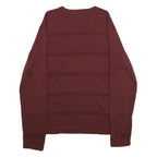 CALVIN KLEIN Mens Maroon Patterned Jumper Crew Neck Basic Knit L Cotton Blend