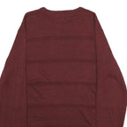 CALVIN KLEIN Mens Maroon Patterned Jumper Crew Neck Basic Knit L Cotton Blend