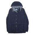 TOMMY HILFIGER Mens Navy Blue Jacket S Polyester Plain Hooded Zip Casual