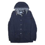 TOMMY HILFIGER Mens Navy Blue Jacket S Polyester Plain Hooded Zip Casual