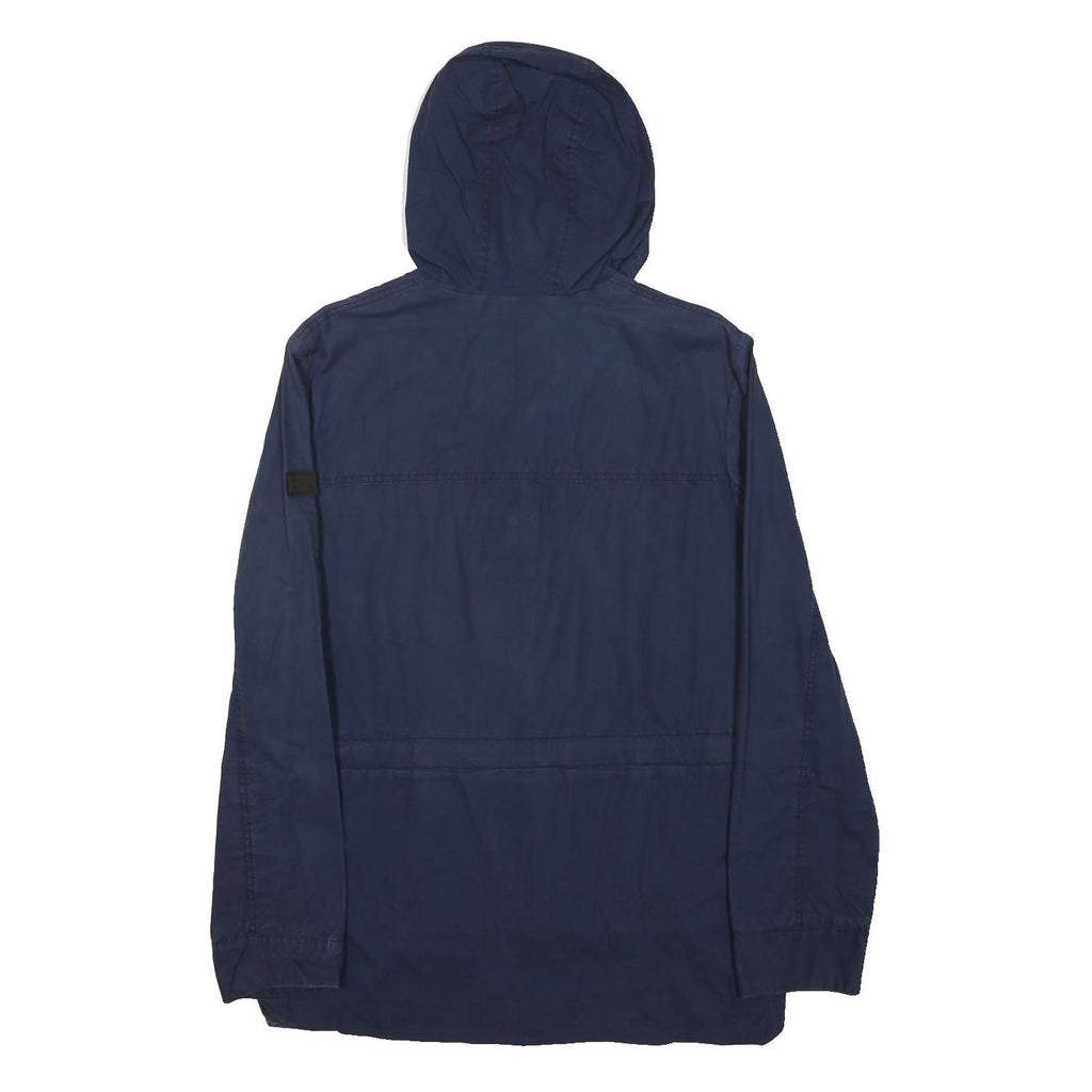 TOMMY HILFIGER Mens Navy Blue Jacket S Polyester Plain Hooded Zip Casual