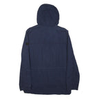TOMMY HILFIGER Mens Navy Blue Jacket S Polyester Plain Hooded Zip Casual