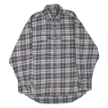 MOOSE CREEK Mens Grey & White Check Shirt XL Cotton Blend Casual Long Sleeve