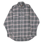 MOOSE CREEK Mens Grey & White Check Shirt XL Cotton Blend Casual Long Sleeve