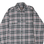 MOOSE CREEK Mens Grey & White Check Shirt XL Cotton Blend Casual Long Sleeve