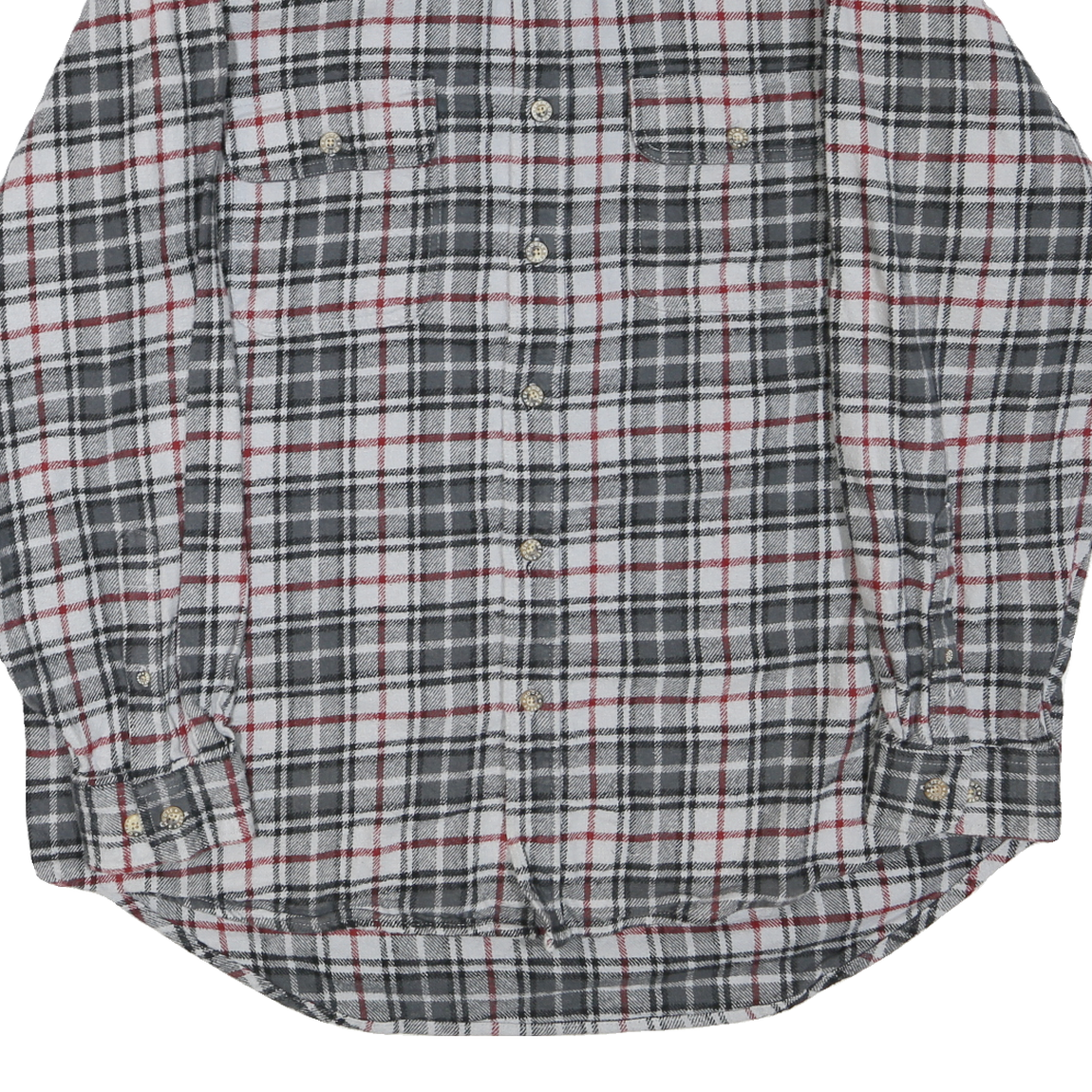 MOOSE CREEK Mens Grey & White Check Shirt XL Cotton Blend Casual Long Sleeve