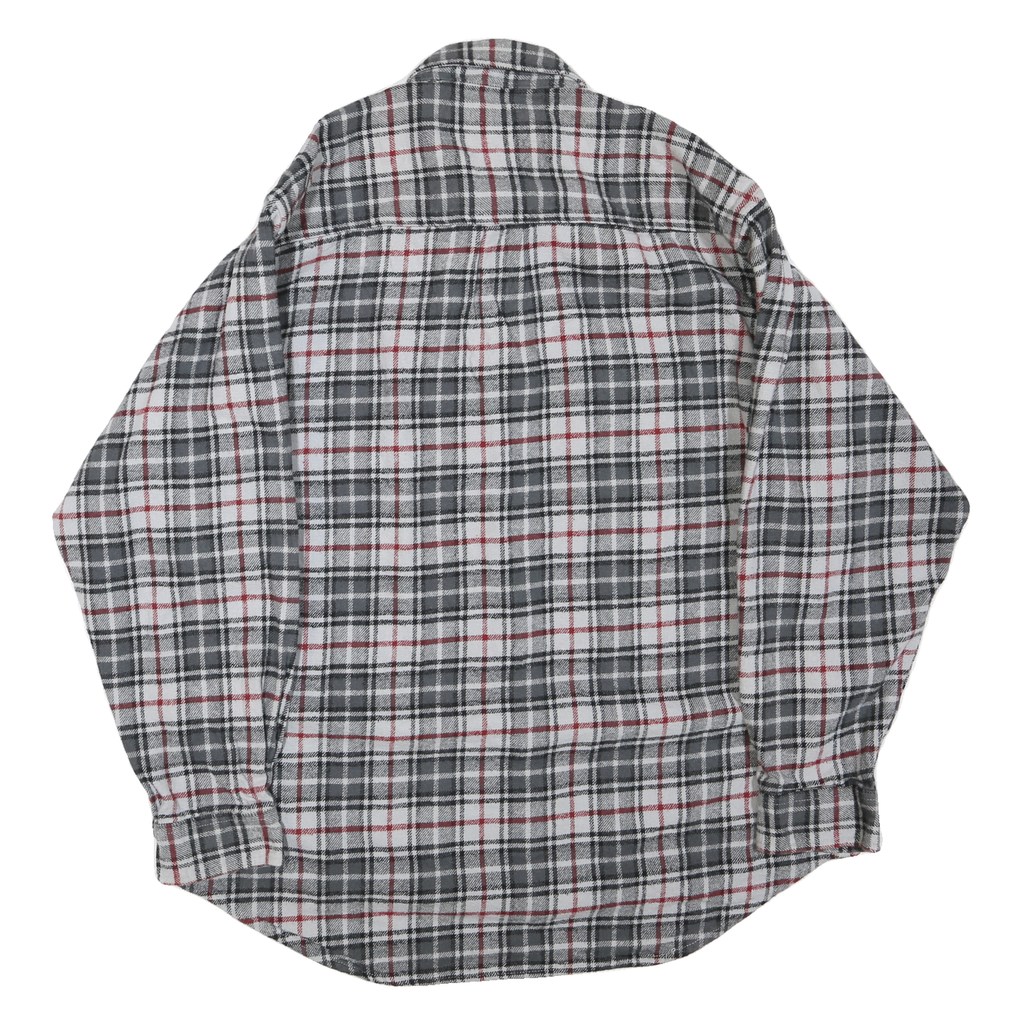 MOOSE CREEK Mens Grey & White Check Shirt XL Cotton Blend Casual Long Sleeve