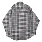 MOOSE CREEK Mens Grey & White Check Shirt XL Cotton Blend Casual Long Sleeve